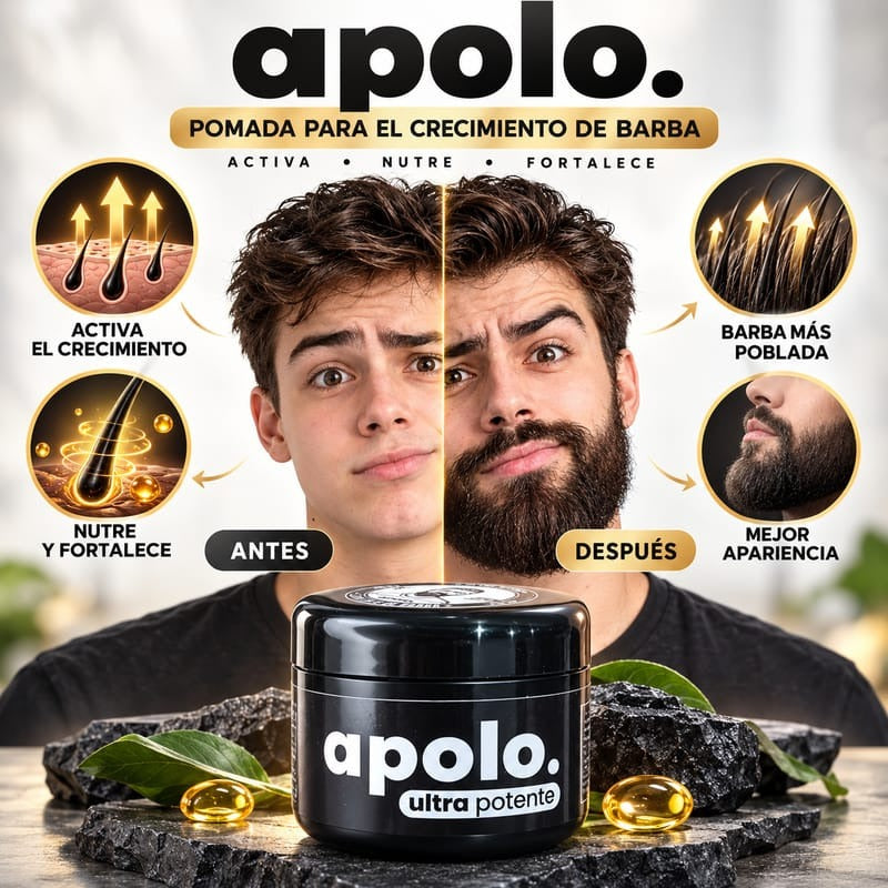 Pomada Para el Crecimiento de Barba Apolo Ultra Potente - Luce la  Barba Que Siempre Soñaste